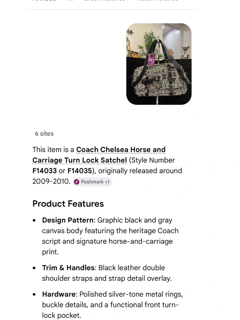 Coach  Chelsea Horse and Carriage Black and Cream Signature Canvas